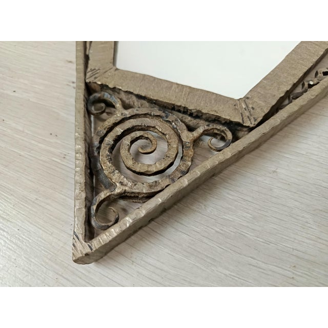 Gray Art Deco Wrought Iron Mirror, 1920s For Sale - Image 8 of 13