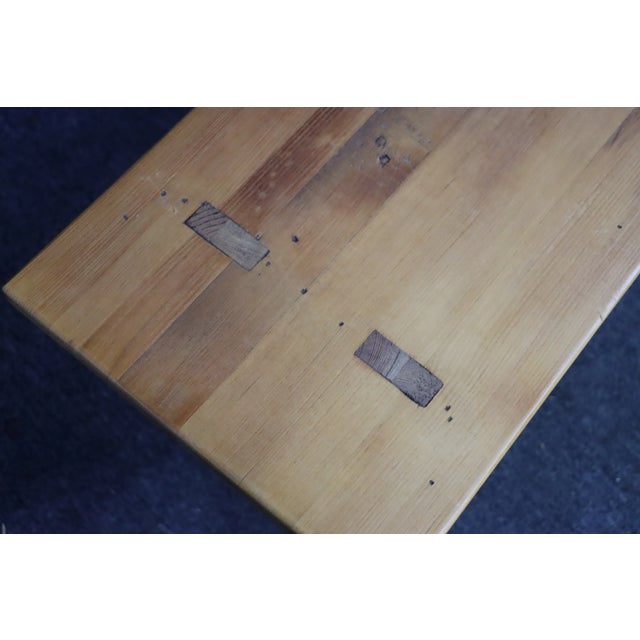 Country Rustic Style Pine Black Bench For Sale In Philadelphia - Image 6 of 7