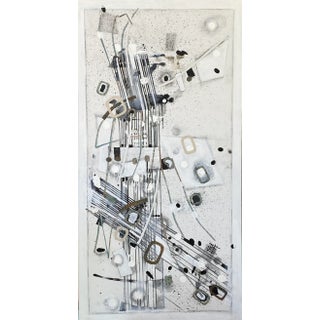 "Black&White" Abstract Mixed-Media Orginal Painting by Tyka For Sale