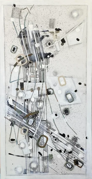 "Black&White" Abstract Mixed-Media Orginal Painting by Tyka