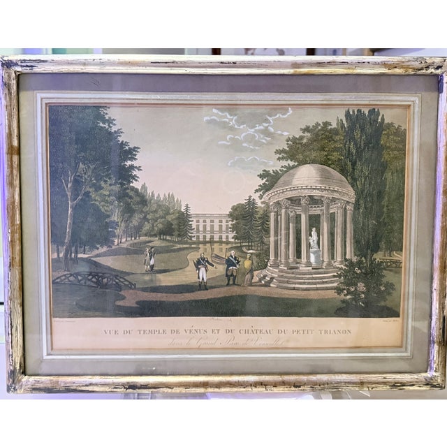 Framed Antique Engraving "Vue Du Temple De Vénus Et Du Château Du Petit Trianon Dans Le Grand Parc De Versailles", For Sale - Image 10 of 14