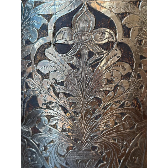 Late 20th Century Silver Metal Covered Wooden Planter For Sale - Image 4 of 8