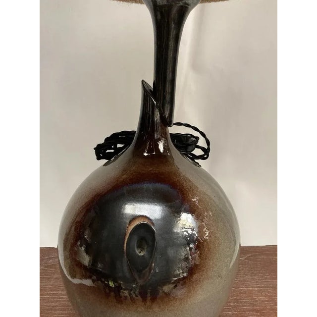 Beige Vintage Ceramic Lamp, 1970s For Sale - Image 8 of 10