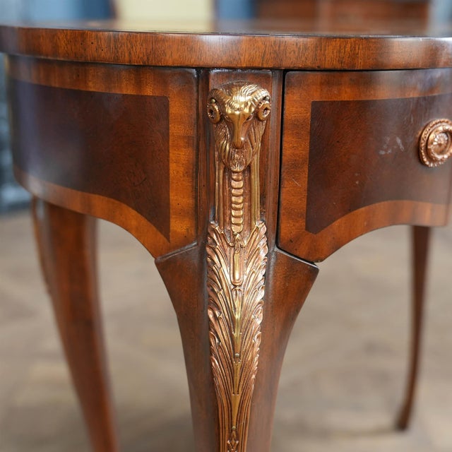 Wood Vintage Maitland Smith Kidney Shaped Desk For Sale - Image 7 of 18