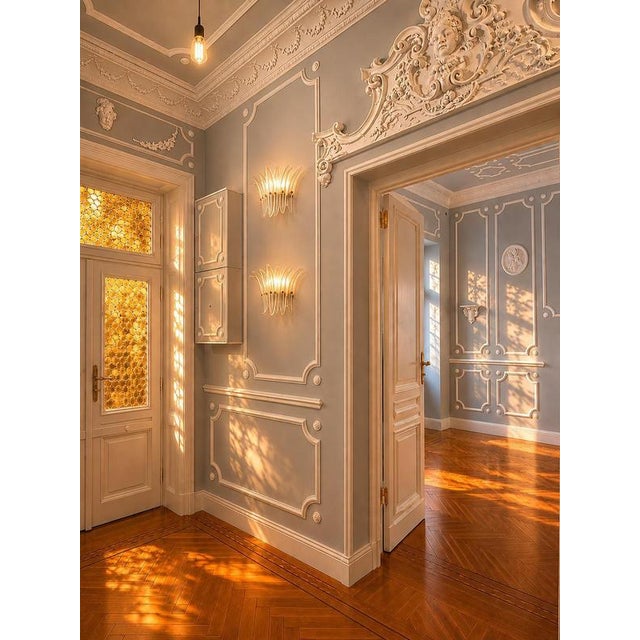 Vintage Italian Palmette Sconces, 1990s, Set of 4 For Sale - Image 6 of 10