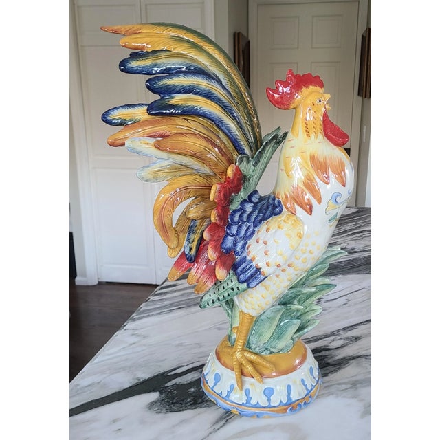 1990s Last Chance!Vintage Fitz and Floyd Ricamo Collection Kitchen Rooster Figure For Sale - Image 5 of 13