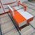 l'Orange Et Blanc Color Blocked Scheme 1953 MCM End Table For Sale - Image 12 of 15