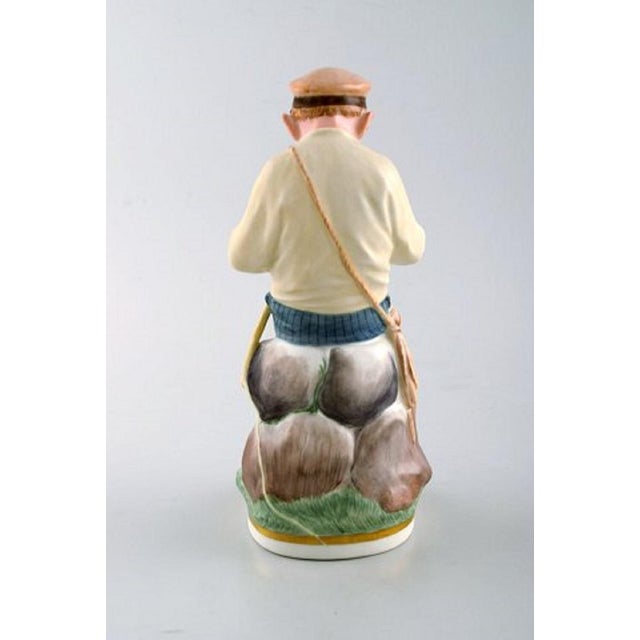 Vintage Porcelain Young Boy Figurine in Overglaze from Royal Copenhagen For Sale - Image 6 of 8