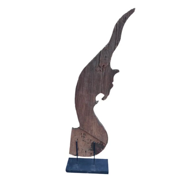 Antique Thai Naga Temple Finial on Stand For Sale In Chicago - Image 6 of 7