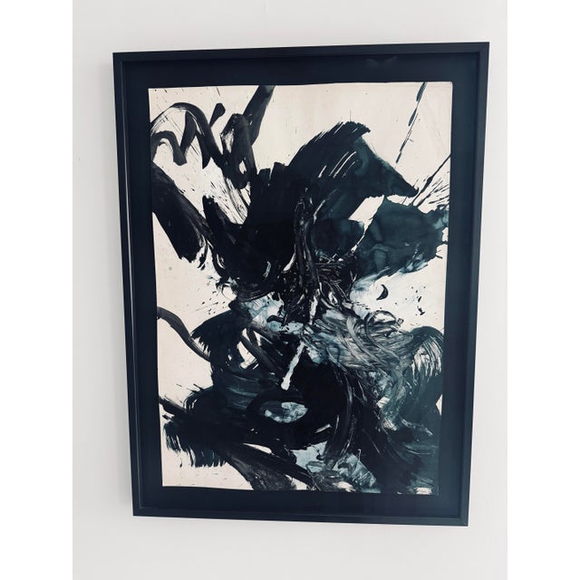 2010s Large Signed Vahan Roumelian Abstract Expressionist Painting, Framed For Sale - Image 5 of 5