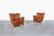 Mid-Century Modern Scandinavian Art Deco Club Lounge Chairs in Cognac Leather, 1940s For Sale - Image 3 of 14