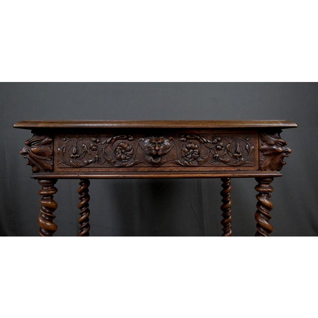 Wood Henri II Walnut Writing Desk, 19th Century For Sale - Image 7 of 18
