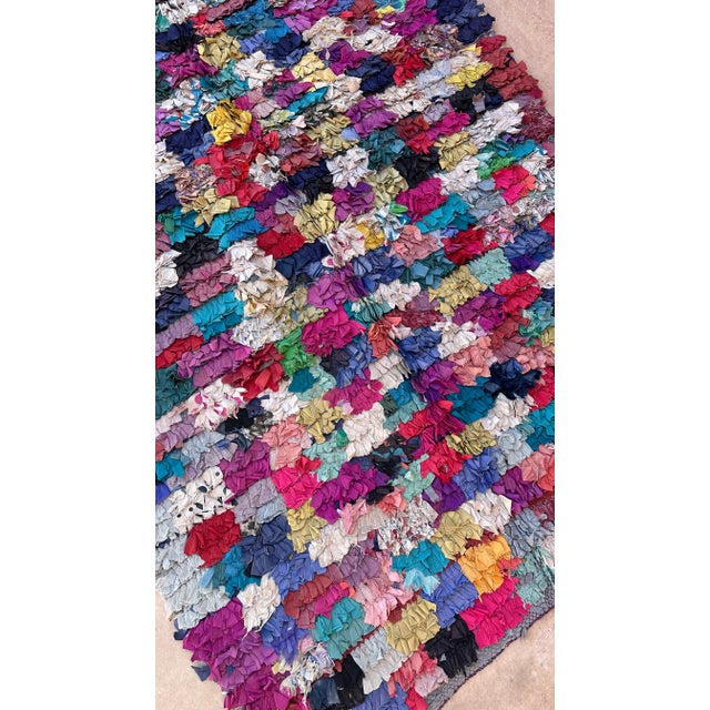 Red 1980s Moroccan Vintage Colorful Rug - 4'8" X 8'4" Ft For Sale - Image 8 of 9