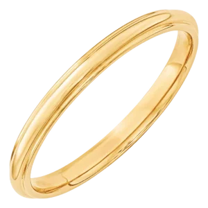 14 Karat Yellow Gold Half Round Classic Wedding Band Solid Ring