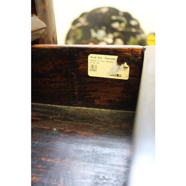 Early 20th Century Large Chinese Lacquered Elmwood Display Cabinet For Sale - Image 11 of 12