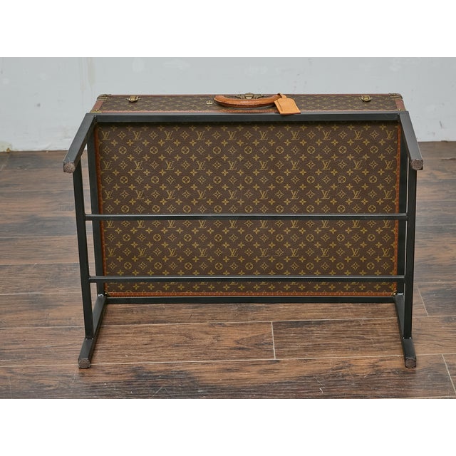 Vintage Louis Vuitton Trunk Made into Coffee Table with Custom Base For Sale - Image 12 of 12