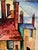 Rustic Henry Emil Salloch Original Watercolor on Paper Abstract Geometric Architectural Study, 1963. For Sale - Image 3 of 7