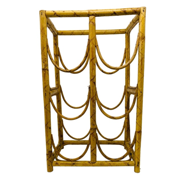 Hollywood Regency Late 20th Century Bamboo Wine Rack For Sale - Image 3 of 6