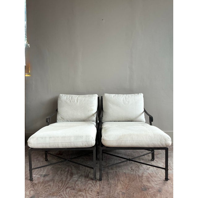 Metal Vintage Regency Brown Jordan “Venetian” Lounge Chairs With Ottomans, 4 Pieces For Sale - Image 7 of 12