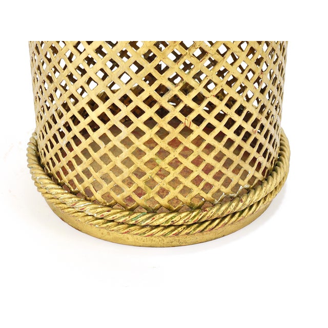 Hollywood Regency Gilt Metal Rope and Tassel Umbrella Stand, 1950 For Sale - Image 17 of 18