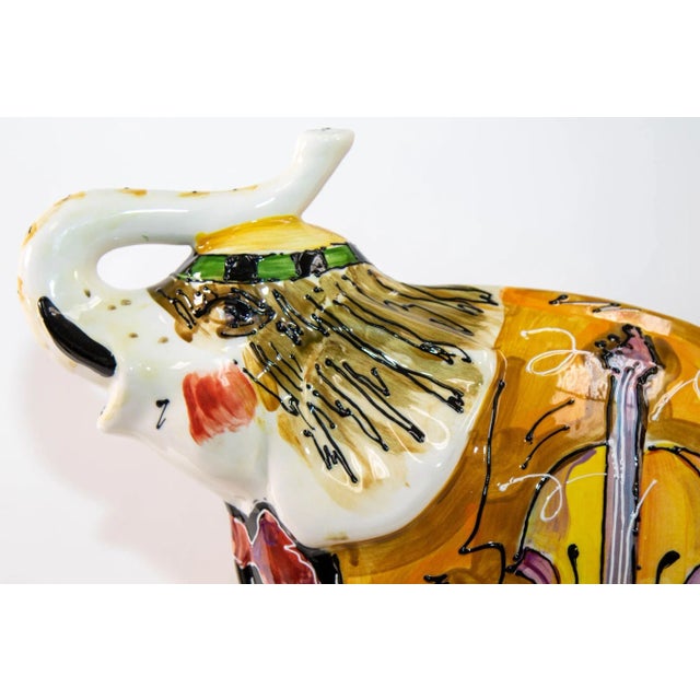 Late 20th Century 1990s Anatoly Turov Large Ceramic Circus Elephant Signed and Numbered For Sale - Image 5 of 12