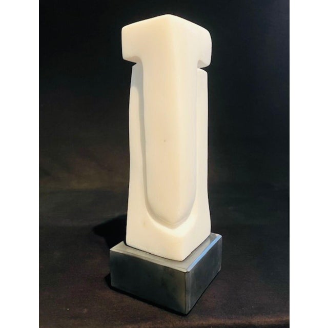 Stone Scott Donadio Abstract White Marble Sculpture (11.75” High) For Sale - Image 7 of 9