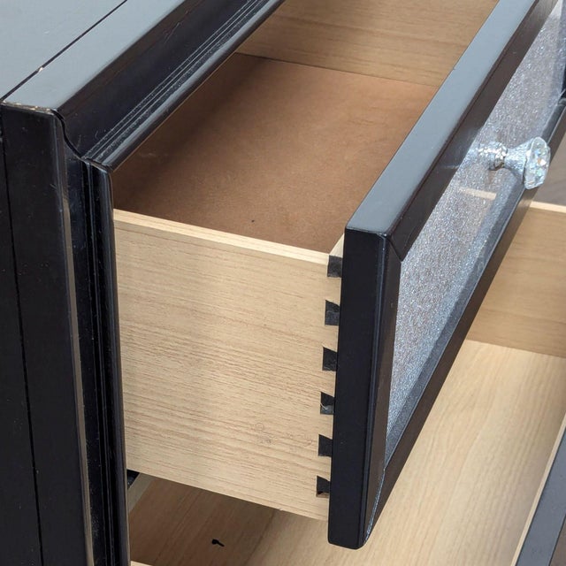 Wood Coaster Barzini Two Drawer Nightstand With Metallic Acrylic Front For Sale - Image 7 of 10