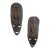 Pair of Hand Carved Wooden Tribal Face Mask Folk Art For Sale