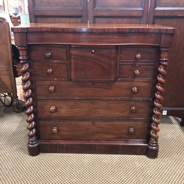 Traditional Mid 19th Century Mahogany Barley Twist Gents Chest For Sale - Image 3 of 12