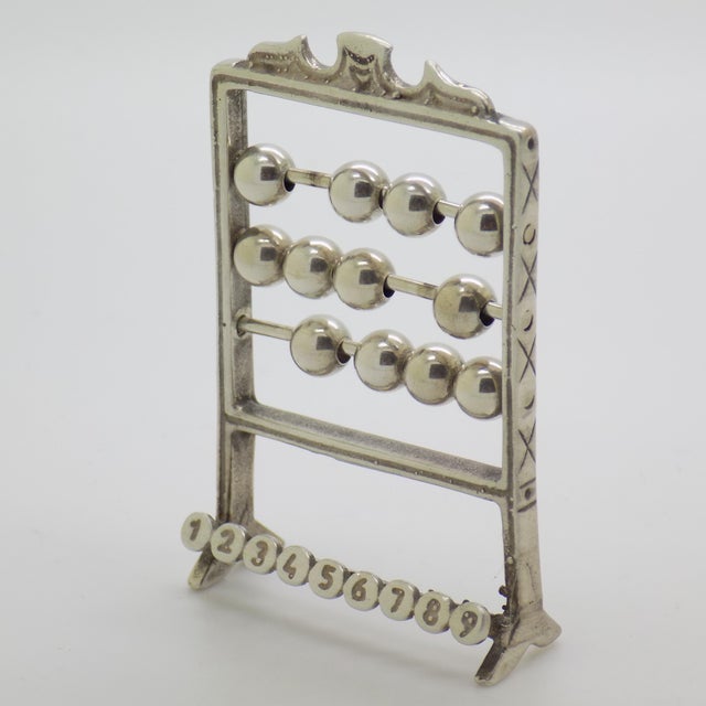 Vintage Italian Handmade Silver Abacus Figurine, 1970s For Sale - Image 3 of 11