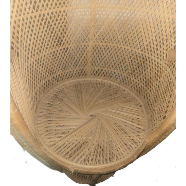 1970s Vintage Bohemian Woven Rattan Peacock Chair For Sale - Image 4 of 15