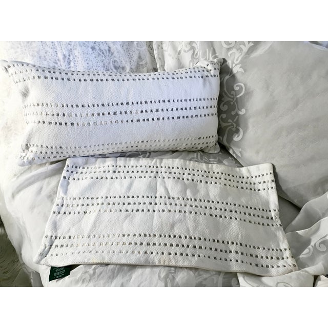 Vintage Ralph Lauren Throw Pillow Cover Stitch Stripes Off White For Sale - Image 12 of 12