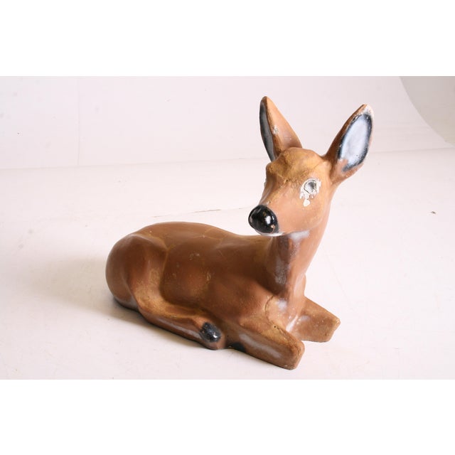 Vintage Weathered Concrete Deer Statue Chairish