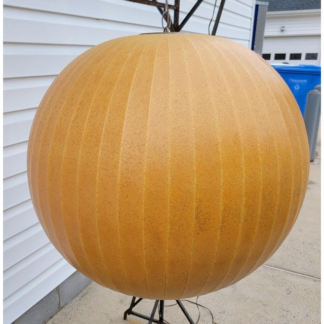 Amazing all original, except the wiring, 1950's extra large George Nelson round Bubble Light. The patina on this mid...