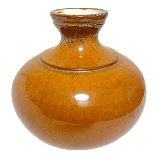 Antique French Porcelain Vase With Rich Copper Color Glaze For Sale
