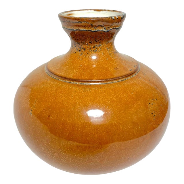Antique French Porcelain Vase With Rich Copper Color Glaze For Sale