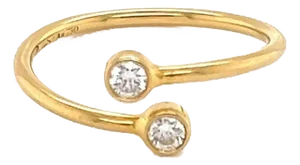 Tiffany & Co. Peretti Diamond 18k Yellow Gold Hoop Ring, Size 4.5