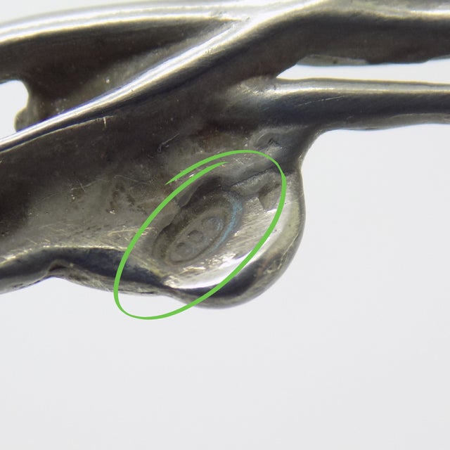 Silver Vintage Italian Handmade Genuine Silver Small Cake Server Rose Pattern For Sale - Image 8 of 11