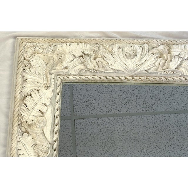 Mid Century Large Coastal Wall Mirror With Monkey and Palm Leaf Motifs For Sale In West Palm - Image 6 of 18