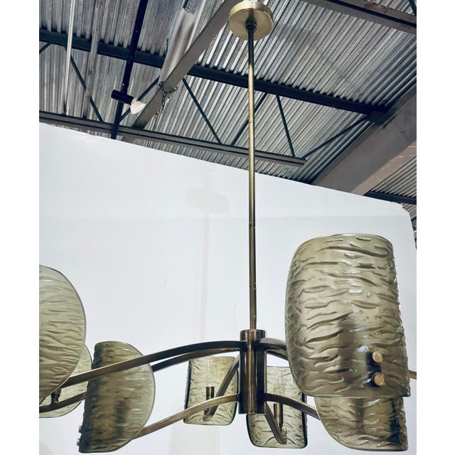 Arteriors Home Arteriors Modern Textured Smoked Glass Natasha Chandelier For Sale - Image 4 of 4