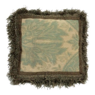 Silver Fringed Aubusson Pillow For Sale