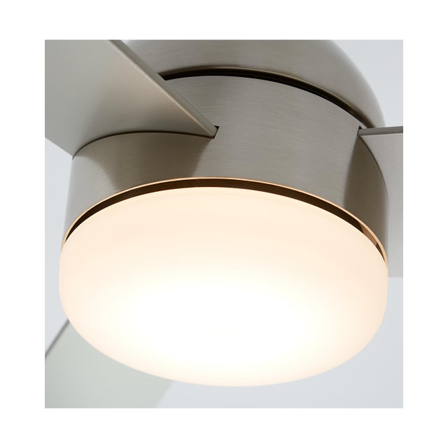 Chrome Barbara Barry by Visual Comfort Fan Streaming 60" LED Ceiling Fan in Brushed Steel For Sale - Image 8 of 9