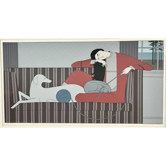 Will Barnet " Interlude" Silk Screen Print 1982 Hand Signed, Numbered & Framed This elegant silkscreen print, Interlude...