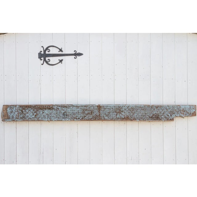 Blue Long Antique Blue Carved Panel-Yamuna For Sale - Image 8 of 8