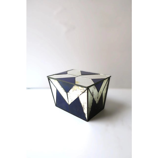 Glass Art Deco Blue Glass Box For Sale - Image 7 of 12