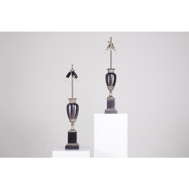 Brown Baluster Lamps in Bronze from Maison Charles, 1970s, Set of 2 For Sale - Image 8 of 15
