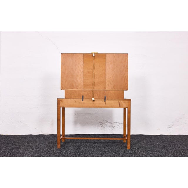 Vanity Table in Cherrywood with Brass Nautical Pulls by Josef Frank, Vienna, Austria, 1930s For Sale - Image 15 of 18