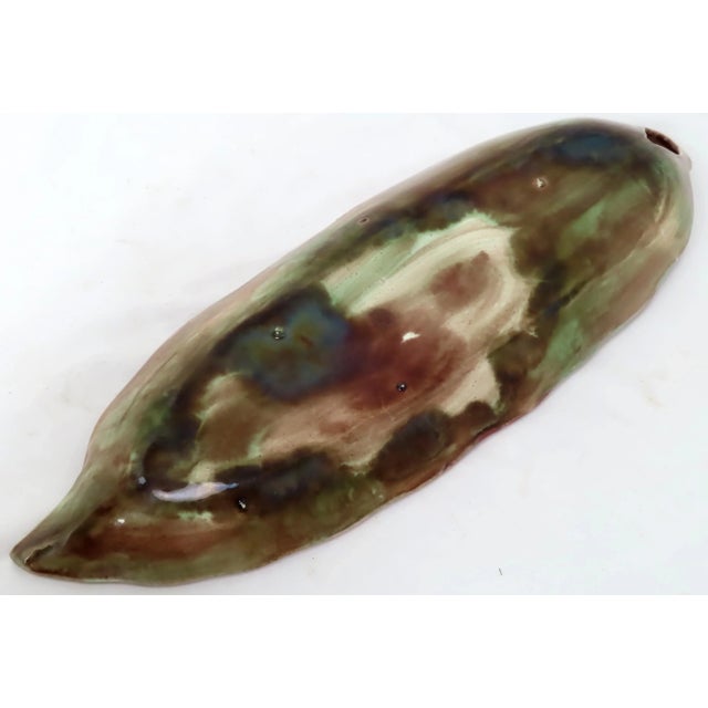 Antique American Victorian Majolica Leaf Relish Serving Tray For Sale - Image 9 of 13