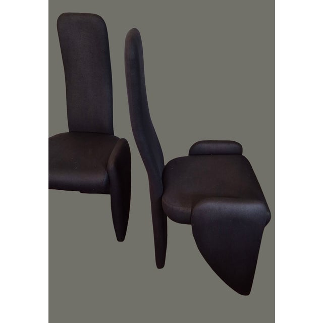 Textile Vintage Mid-Century Modern Pair Attributed Pierre Cardin Black Chairs For Sale - Image 7 of 9