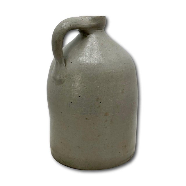 Nice Small 1 Gallon Size Antique Early American Blue Decorated Stoneware Spirits Jug - Circa Late 19th Century For Sale - Image 15 of 18